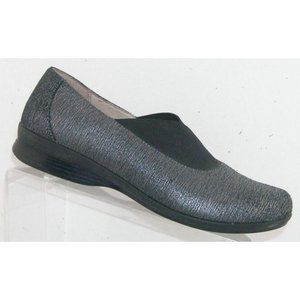 Dansko Ann metallic pewter round toe slip on gore loafer flats 8.5 EU 39